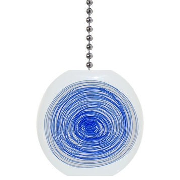 Blue Scribble Circle Ceiling Fan Pull