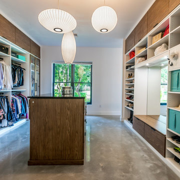 Contemporary Wood Walk-In Closet