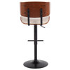 Lumisource Lombardi Barstool In Black Metal And Cream Noise Fabric BS-LMB BKCR