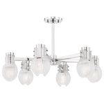 Mitzi by Hudson Valley Lighting - Jenna 6-Light Chandelier, Polished Nickel, Clear Glass - Features: