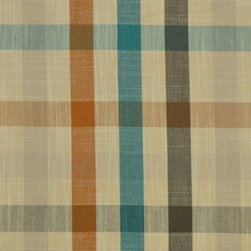 Paroo Cotton Blend Middle Check Curtains & Drapes Upholstery Fabric in Celadon B - Curtains