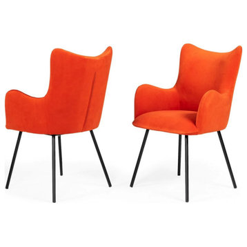 Eliza Modern Red Dining Chair, Set of 2