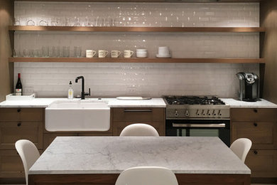 Kitchen - small transitional kitchen idea in Denver