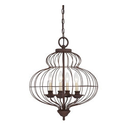 Quoizel Laila 4-Light Chandelier in Rustic Antique Bronze Finish - Chandeliers