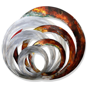 Fire and Ice Merging Metal Circles Wall Decor