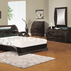 5 PC Madison Bedroom Set in Zebrano - Bedroom Furniture Sets