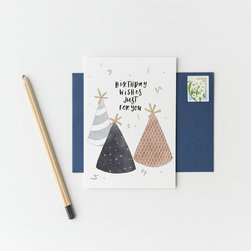 Party Hats Birthday Greeting Card - Accessories and Decor