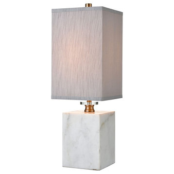 Elk Home Stand Tall Table Lamp, White Marble/Clear Crystal