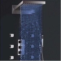 Dijon 22" LED Color Changing Thermostatic Waterfall Rain Shower System - Showerheads And Body Sprays