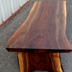 Live Edge Walnut Bench with Shelf - Accent And Storage Benches
