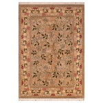 Bareens Designer Rugs - Art Nouveau William Morris Fleur Wool Rug - 6'2'' x 9'3'' - Designed with mesmerizing intricacy and gorgeous color palette, this hand-knotted masterpiece demonstrates the beauty and electrifying thrill of Pak Persian art. These meticulously hand-knotted Pak-Persian rug is made with pure wool and features breathtaking traditional, transitional, and tribal designs in bold luxurious color pallets. Known for their intricate designs these rugs are a reproduction of Persian rugs, made in Pakistan with unique Mughal designs. Made by master weavers using the same Persian texture, design and dying technique, we wanted to produce the most significant manifestation of Persian art, life, and culture. This rug is most famous for its exceptional quality, incredible designs, patterns, and vibrant rich color. Pak-Persian rugs made with Persian weave with high knot counts, which enables the high intricacy and detail found in the patterns are also referred to as "State of art", each color adds a rich beautiful detail in the artwork of this rug. The design, color, and beautiful chromatic composition with a vibrant sheen with intricate designs, exude beauty, elegance, and quality make this rug a masterpiece of its own.