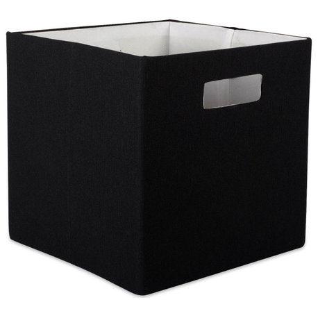 Polyester Cube Solid Black Square 13"x13"x13"