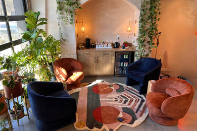 Example of a small eclectic home design design in Austin