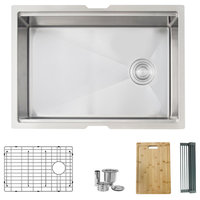 STYLISH 27'' Workstation Single Bowl Undermount 16G Stainless Steel Kitchen Sink