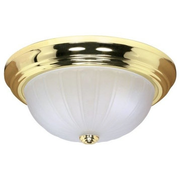 Nuvo Signature 2-Light 11" Polished Brass Flushmount Ceiling Light