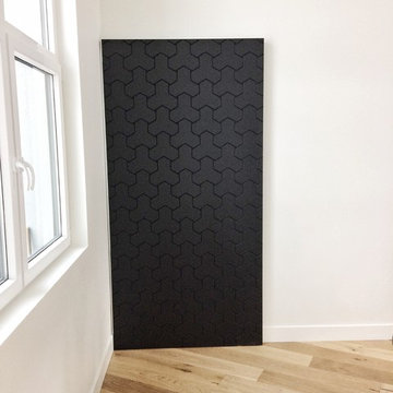 Matt Black Flat Panel Mid-century Modern