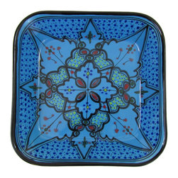 Le Souk Ceramique - Square Stoneware Serving Bowl Sabrine Design - Serving And Salad Bowls
