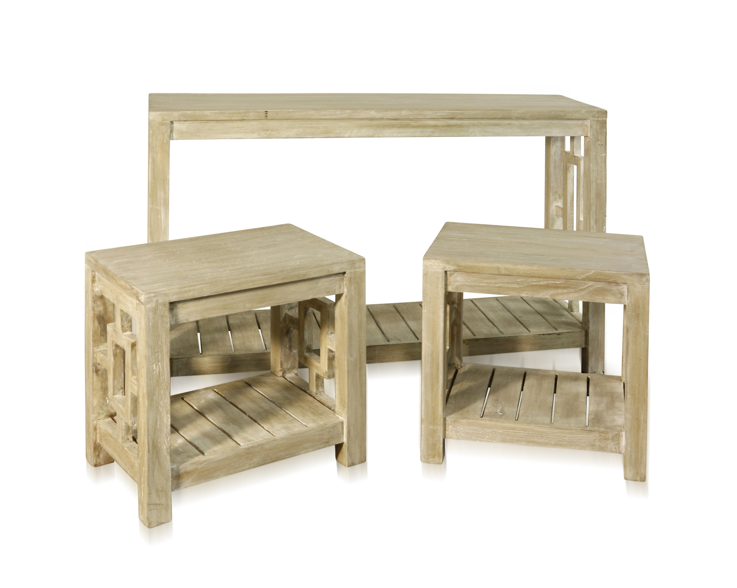Elyse - 3 Pc. Nest Set, Parson Style Console Table, Two Matching Side ...