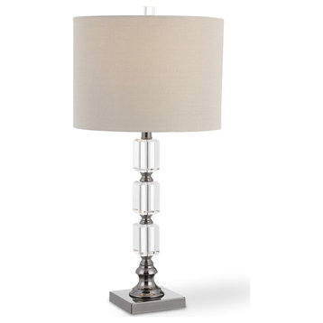 29" Traditional Nickel Metal Table Lamp