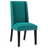 Baron Parsons Upholstered Fabric Dining Side Chair, Teal