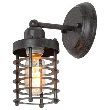 LNC Mini Cage Wall Lights Rust Wall Sconce Industrial Sconces Wall Lighting