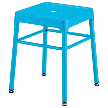 Safco Steel Guest Bistro Stool in Glossy Blue - 15.25"W x 18"H