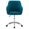 CorLiving Marlowe Upholstered Chrome Base Task Chair, Dark Blue