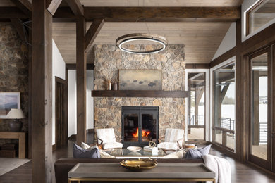 Inspiration for a rustic living room remodel in Jackson