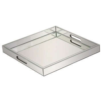 Glam Silver Wooden Tray 87317