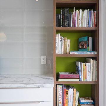 Modern White + Walnut Kitchen
