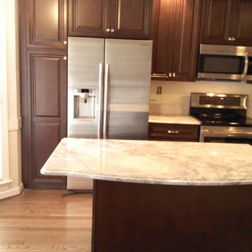 Kitchen Cabinet Replacement from Oak to Walnut stained Maple