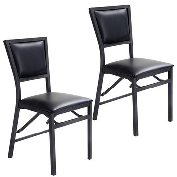 Costway Set of 2 metal Folding Chair Dining Chairs Home Furniture Portable