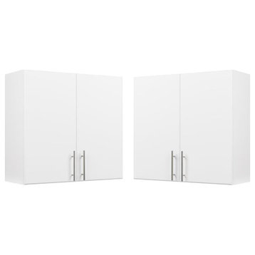 Home Square 2 Piece Wood Wall Cabinet Set in White
