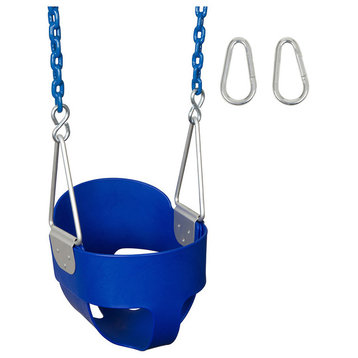 High-Back Full Bucket Swing Seat With Coated Chain, 5.5', Blue