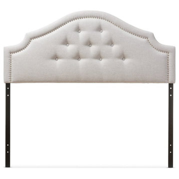 Bowery Hill Modern Fabric Upholstered Queen Headboard in Beige