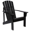 Shine Company 4626Bk Mid-Century Modern Adirondack Chair, Black