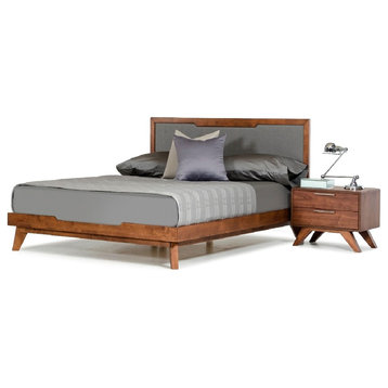 Nova Domus Soria Gray and Walnut Bed, Eastern King