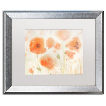 Sheila Golden 'Orange Tones' Framed Art, Silver Frame, 16"x20", White Matte