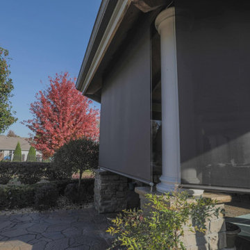 Outdoor Roller Shade with Cable Track System