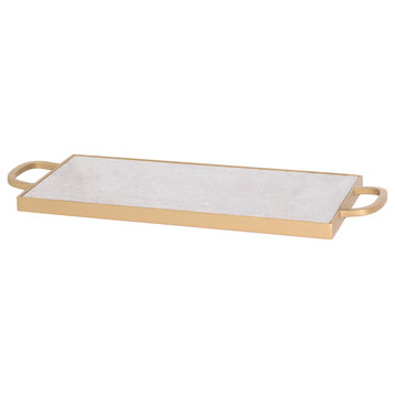 Marble and Metal Serving Tray