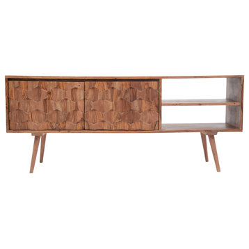 Mid - Century Modern O2 Tv Cabinet Brown - Natural