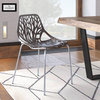 Leisuremod Asbury Plastic Dining Chair With Chome Legs, Taupe