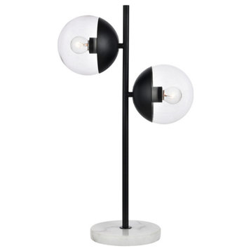 Elegant Eclipse 2-Light Black Table Lamp