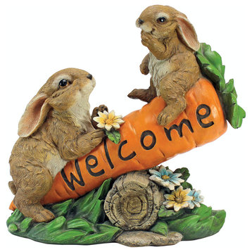 Bunny Bunch Welcome Sign Statue