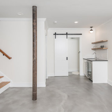 Basement with Exercise Room and Wet Bar - Atlanta