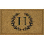 Mohawk Home - Mohawk Home Laurel Monogram H Natural 1' 6" X 2' 6" Door Mat - Fashion and function meet in this stunning monogram doormat - ideal for porches, patios, mud rooms, garages, and more. Built tough with the dependable durability that you have come to trust from Mohawk, this mat is up for the challenge! Crafted in the U.S.A., these doormats feature an all-weather thick, coarse synthetic face, like natural coir, that is specially designed to trap dirt and absorb water. Finished with a sturdy, recycled rubber backing, this sustainable style is also ecofriendly and a perfect choice for the conscious consumer.