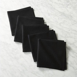 Waffle Weave Black Dishcloths Set of 5 | CB2 - Products