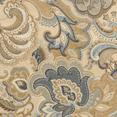 B0490C Blue, Red And Gold Large Paisley Print Upholstery Fabric