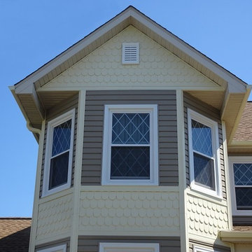 Mastic Siding - Pebblestone Clay color , Shake - Classic Cream color