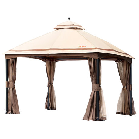 VEVOR Patio Gazebo Backyard Gazebo Tent 10x13' for 10-12 Person With Netting
